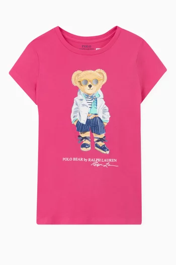 Bear Print T-Shirt in Cotton