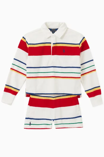 Polo Shirt and Shorts Set in Terry Cloth