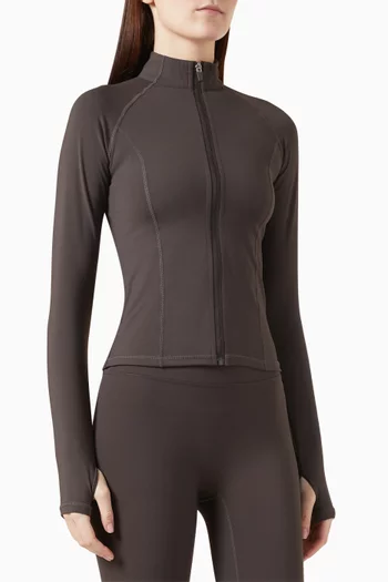 Ultimate Long-sleeve Zip Top in Stretch-nylon