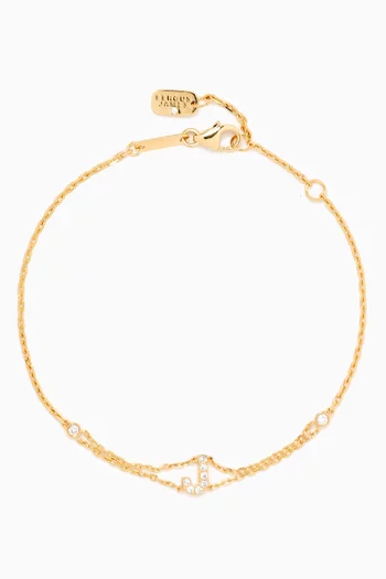 Letter "J" Diamond Bracelet in 18kt Gold