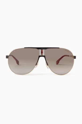1005/S Pilot Sunglasses in Stainless Steel