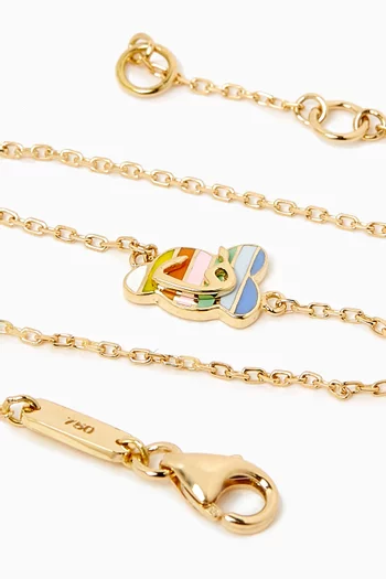 'F' Letter Charm Bracelet in 18kt Yellow Gold