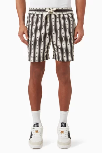 Striped Monogram Bermuda Shorts in Cotton