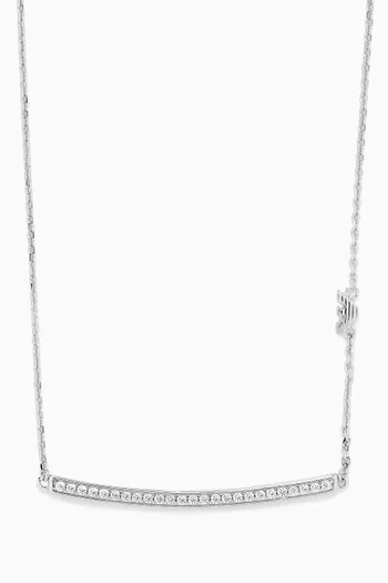 Crystal Pendant Necklace in Sterling Silver