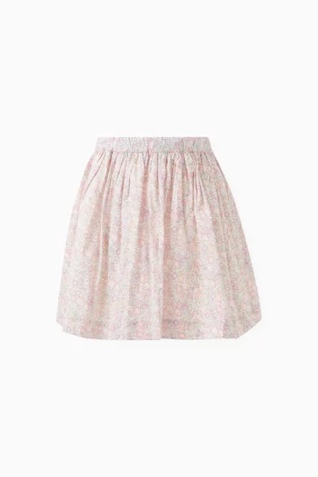 Floral Print Skirt in Organic Cotto