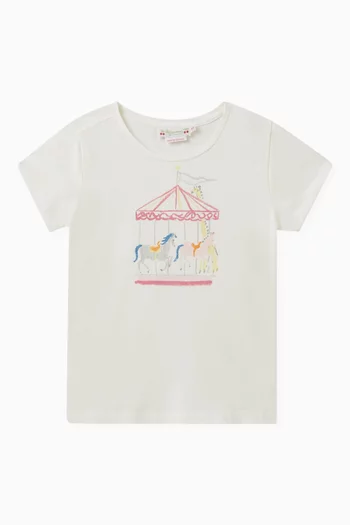 Carousel Print T-Shirt in Organic Cotton