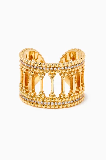 Baalbeck Embrace Diamond Pinky Ring in 18kt Yellow Gold