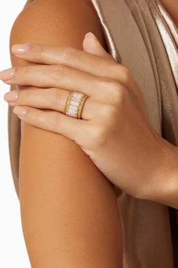 Baalbeck In Color Pink Mother of Pearl Ring in 18kt Rose Gold