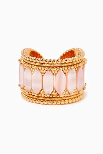Baalbeck In Color Pink Mother of Pearl Ring in 18kt Rose Gold