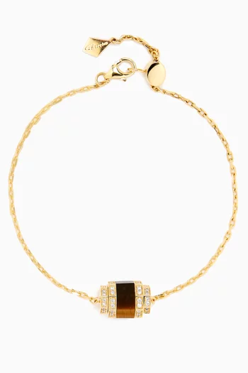 Azm Diamond & Tiger Eye Bracelet in 18kt Gold