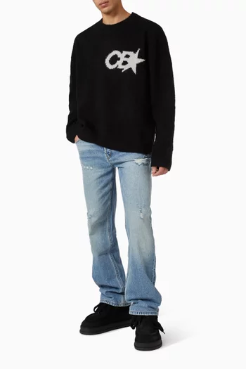 سترة منسوجة بشعار الماركة صوف مارينو