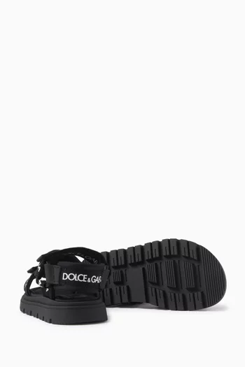 Logo Sandals in Grosgrain