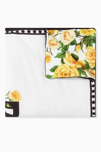 Roses Print Blanket in Cotton Jersey