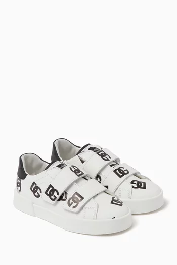 All-over Logo Sneakers in Leather
