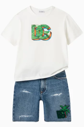 Logo Shorts in Denim