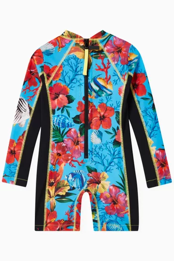 Printed Wet Suit in Spandex Jersey