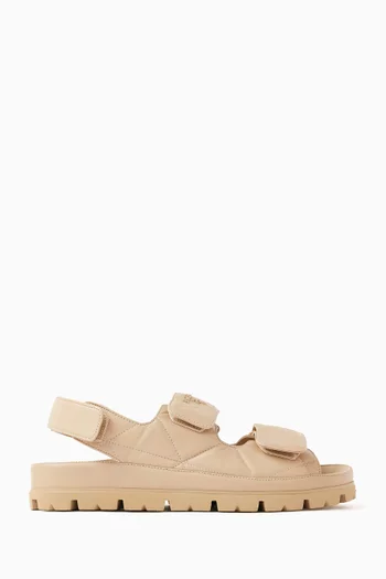 Padded Sandals in Nappa Leather