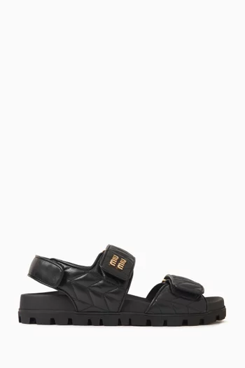 Chunky Sandals in Matelasse Leather