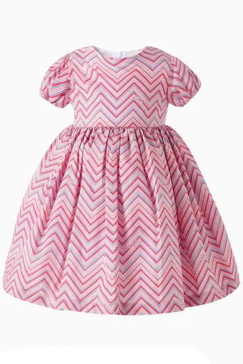 Zigzag Pleated Dress in Cotton