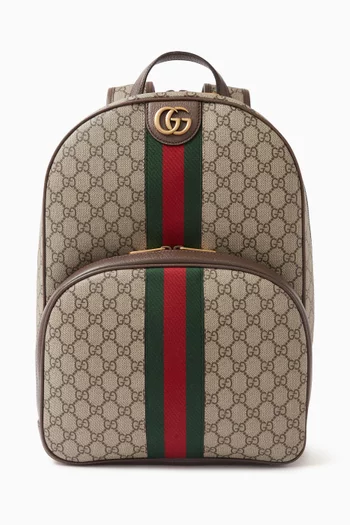 حقيبة ظهر أوفيديا قنب سوبريم مغلف بشعار حرفي GG‏