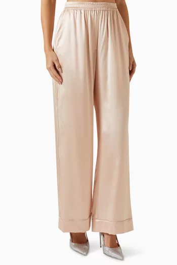 Wide-leg Pyjama Pants in Stretch-silk