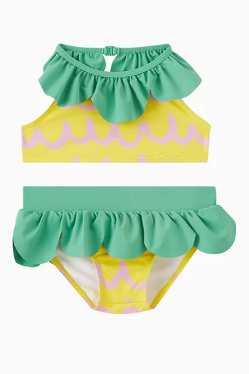 Pineapple-print Bikini Set in Stretch Nylon