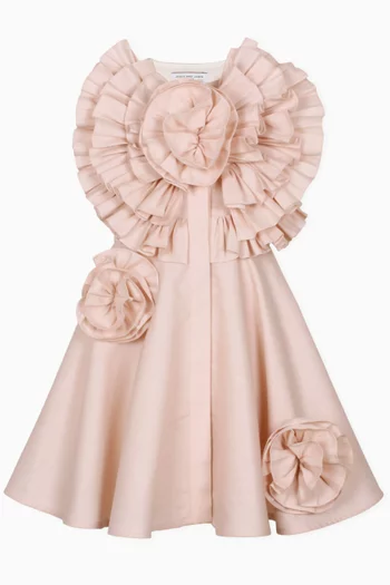 Frappe Ruffled Dress in Cotton-hemp