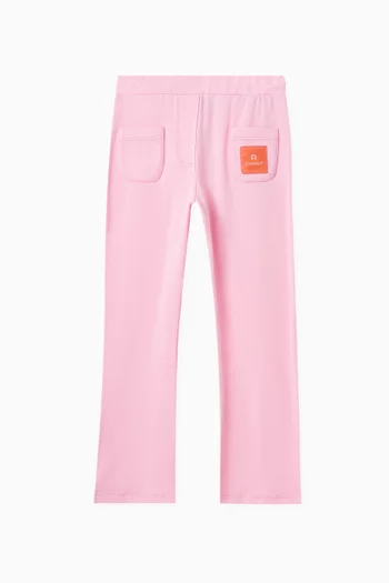 Logo-patch Trousers in Cotton Jersey