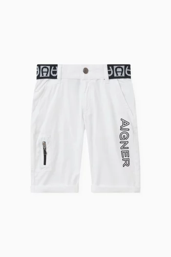 Logo-tape Bermuda Shorts in Cotton