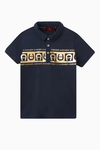 Logo Polo Shirt in Cotton