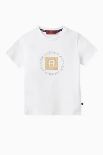 Metallic Logo-print T-shirt in Cotton-jersey
