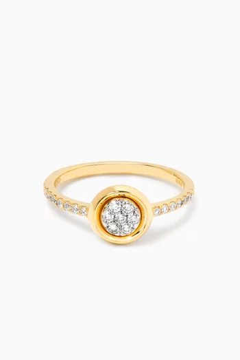 Illusion Oval Diamond Ring in 18kt Gold