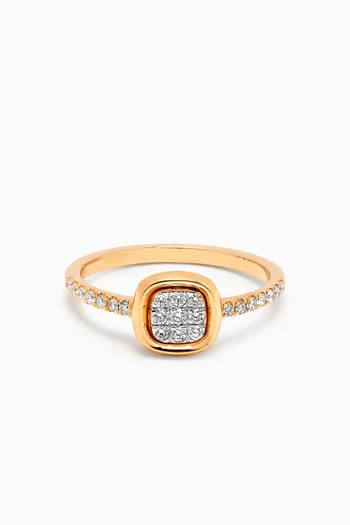 Illusion Cushion Diamond Ring in 18kt Gold