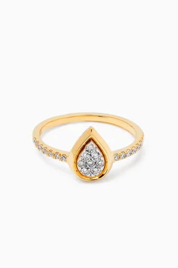 Illusion Pear Diamond Ring in 18kt Gold