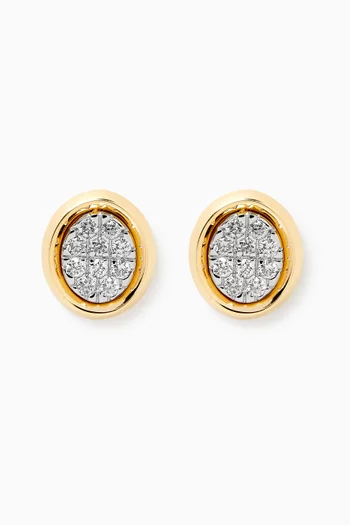 Illusion Oval Diamond Earrings in 18kt Gold