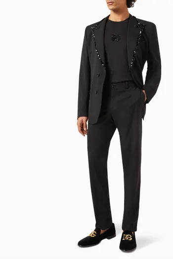 تي شيرت بشعار الماركة مرصع بالكريستال قطن جيرسيه