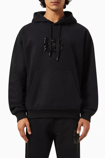 Crystal-embellished Logo Hoodie in Cotton-jersey
