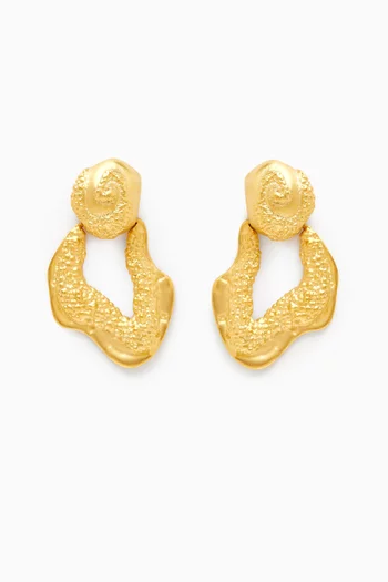 Hera Drop Earrings in 18kt Gold-plated Brass