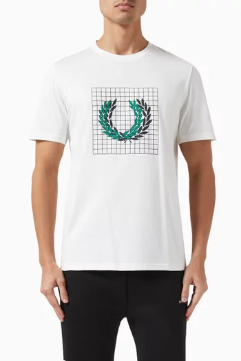 Laurel Wreath Grid T-Shirt in Cotton
