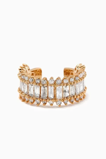 Full Stack Baguette Single Ear Cuff in 14kt Yellow Gold