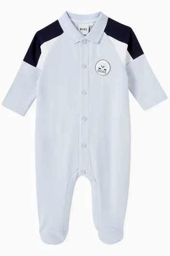 Logo-patch Sleepsuit in Cotton