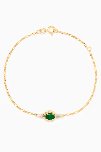 Emerald & Diamond Bonbon Bracelet in 10kt Gold