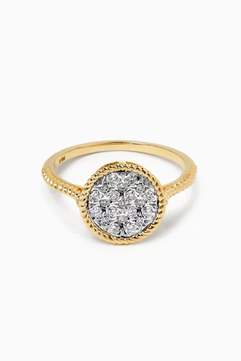Plate Diamond Ring in 10kt Gold
