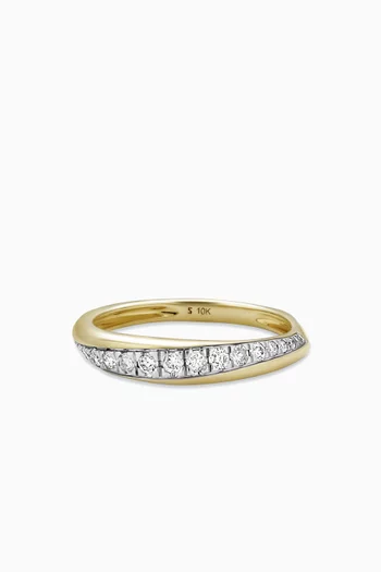 Twist Pavé Diamond Ring in 10kt Gold