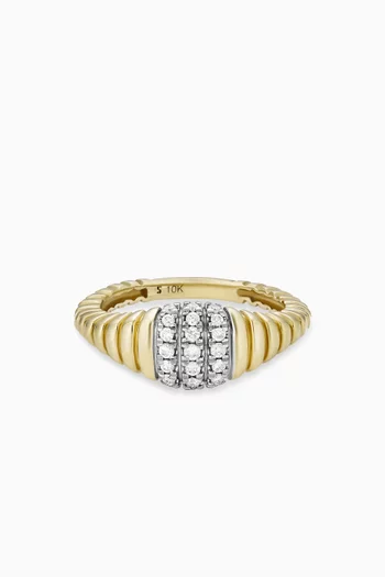 Pavé Diamond Pinky Ring in 10kt Gold