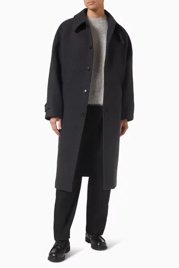 معطف متوسط الطول مزيج صوف