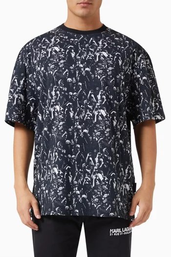 All-over Print Paparazzi T-shirt in Cotton-jersey