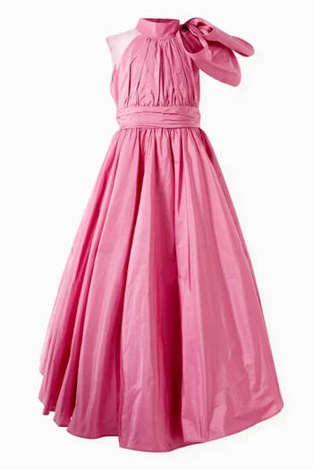 Bow-embellished Gown in Taffeta