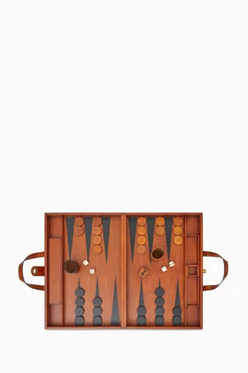 Backgammon Set in Wood & Leather