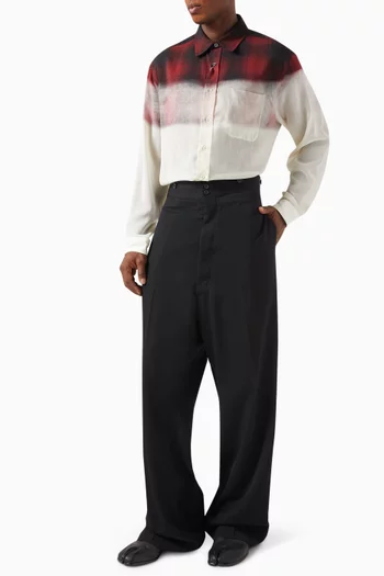 Wiide-leg Pants in Barathea Wool